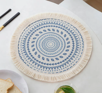 Nouvel ensemble de 6 sets de table et dessous-de-plat modernes en coton tressé de 15 pouces, plus écologiques, durables et imprimés