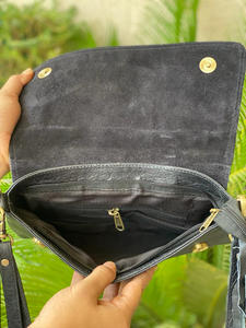 Bolso de piel de vaca con pelo de Animal para mujer, pochette de piel de vaca - Product Image 6