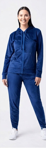 Women Fleece <b>Velour</b> Zipper Hooded <b>Tracksuit</b> Casual 100% Cotton Zip Up Elastic Waist Full Sleeve Winter Sweat <b>Tracksuit</b> Ladies - Product Image 4