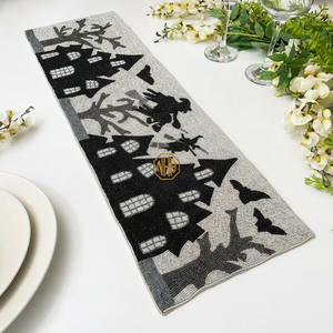Handmade 36 Inch Floral Modern Embroidered Glass Beaded Table Runner for Wedding and Party Decor - Product Image 5