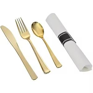 Juego de cubiertos de lujo en latón dorado, juego de utensilios de mesa premium para bodas, restaurantes y hoteles. - Product Image 6