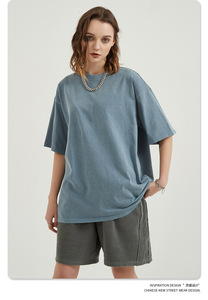 Camiseta de Manga Corta Oversize de Color Liso para Hombre y Mujer, Estilo Casual con Cuello Redondo, de Algodón, Lisa, Ajuste Regular, Unisex - Product Image 2