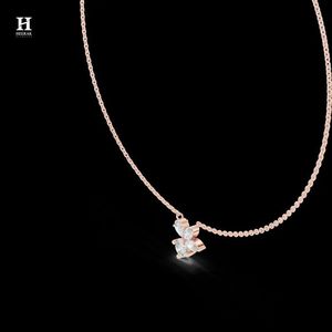 Luxury Floral Diamond Cluster <b>Pendant</b>, <b>Solid</b> <b>Gold</b> Necklace Charm, IGI/GIA Certified Diamond Jewelry - Product Image 2