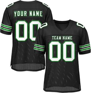 Maillot de football américain personnalisé en maille respirante, uniforme d'équipe par sublimation, vêtements de sport, maillots de football noirs OEM/ODM - Product Image 6