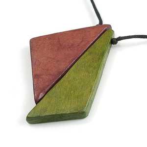 Handmade Wooden Pendant <b>Statement</b> <b>Necklace</b> Lightweight Natural Wood Jewelry Fashion Accessory Wedding Gift Women's September - Product Image 4
