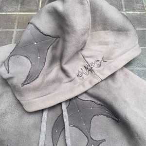 Unisex Customized Front Logo Autumn Oversized Acid Washed 420g Polyester/Cotton Lined Eco-Friendly Windproof Zip-Up Hoodie - Product Image 4