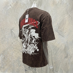 SG Men's <b>Brown</b> <b>Tie</b>-Dye T-Shirt Short Sleeve O-Neck Casual Printed Apparel Design Regular Fit Cotton Jersey - Product Image 6