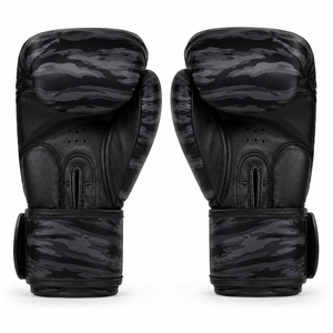 Gants de boxe professionnels pour hommes en cuir véritable personnalisables couleur violet noir de haute qualité design de créateur 16 oz - Product Image 6