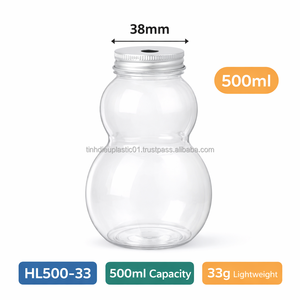 500ml PET Gourd <b>Bottle</b> with Twist Cap Food-Grade Eco-Friendly <b>Plastic</b> Direct TINH DIEU VIETNAM Manufacturer for Beverage Use - Product Image 5