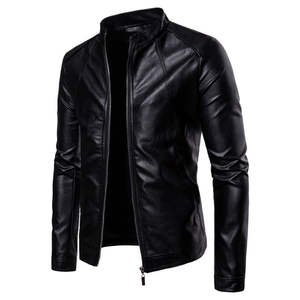 Mens Genuine Leather Bomber Jacket Thick Warm Polyester Lining Waterproof Breathable Eco-Friendly Front <b>Zip</b> Comfortable Cotton - Product Image 3