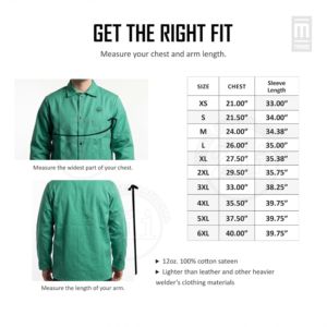 เสื้อแจ็คเก็ตเชื่อมทนไฟ 12 ออนซ์ ผ้าฝ้าย FR รุ่น ZI-6096 ทรงปกติ สีเขียว ทนไฟ ป้องกันไฟฟ้าสถิต 200 องศาเซลเซียส ชุดป้องกันสารเคมีระดับ A - Product Image 3