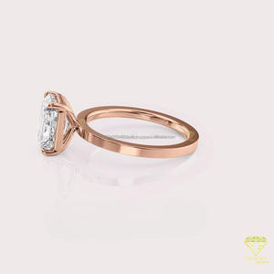 Bague en argent sterling 925 avec diamant moissanite taille émeraude, finition or rose, bijoux de mariée élégants pour les acheteurs en gros - Product Image 5