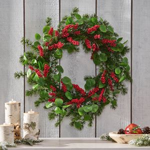 Guirlande de Noël de 25,5 pouces pour la décoration de la porte d'entrée intérieure ou extérieure, couronnes d'hiver pour l'intérieur et l'extérieur, guirlande de Noël - Product Image 4