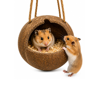 Natural Coconut Shell <b>Bird</b> Feeder Bowl, Handcrafted Hanging Round Wooden Food Dish for <b>Cage</b> & <b>Outdoor</b> Garden Decor From Vietnam - Product Image 2