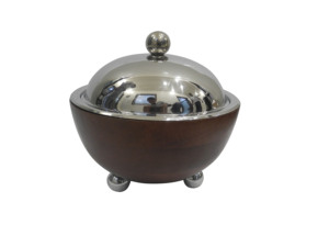 Walnut Finishing Serving Pot Wedding Tabletop Catering Usage <b>Food</b> <b>Server</b> Pot Top Quality Serving Dishes Pot For Hotel And Home - Product Image 3