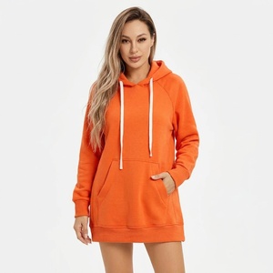 Custom Women's Extra <b>Long</b> <b>Hoodie</b> Cotton Fleece Sweatshirt Oversized Casual Streetwear Private Label Wholesale Manufacturer - Product Image 4