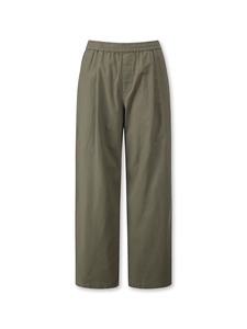 <b>Linen</b>-Blend Elastic Waist Banding Wide-Leg Pants <b>Loose</b> Fit Khaki <b>Trousers</b> ODM <b>Men's</b> Casual - Product Image 1