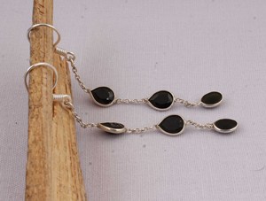 Natural Black Onyx <b>Earrings</b> 925 Sterling <b>Silver</b> Jewelry Vintage Style Oval Black Gemstone <b>Earrings</b> Antique Finish <b>Dangle</b> <b>Earring</b> - Product Image 6