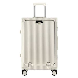 Front-Opening Aluminum Frame Luggage <b>with</b> Side Latch, Large Capacity Spinner Suitcase, TSA <b>Lock</b>, Hard Shell Carry On/Checked - Product Image 4