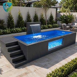 <span class=keywords><strong>Piscine</strong></span> hors sol en fibre de verre préfabriquée de haute qualité, conteneur de 40 pieds, réservoir de natation moderne pour villa, jardin, cour arrière, usage professionnel - Product Image 2