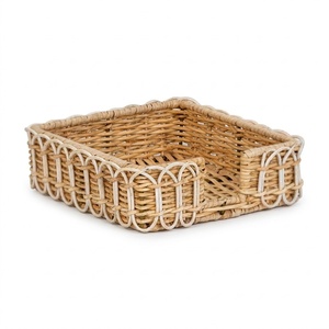 Trending design hand weave rattan napkin holder napkins organizer for mariage <b>party</b> <b>table</b> decoration - Product Image 3