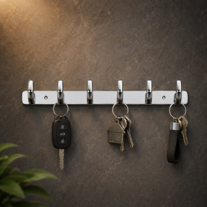 Premium Rectangle Stainless Steel Waterproof <b>Wall</b> Hook <b>Rail</b> <b>Heavy</b> <b>Duty</b> Multi Hook Coat Rack <b>Wall</b> <b>Mounted</b> Organizer <b>Clothes</b> - Product Image 2