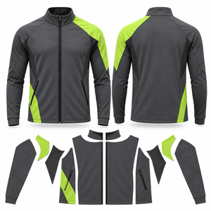 Veste de sport personnalisée pour homme, color-block, fermeture éclair, respirante, doublure en maille extensible, entraînement, course, tenue d'équipe OEM ODM - Product Image 2