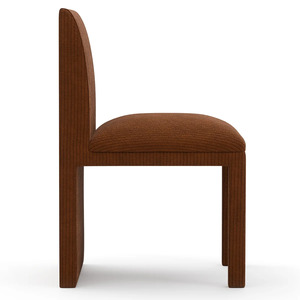Chaise de salle à manger moderne en tissu, chaise d'appoint rembourrée, siège de salle à manger marron - Product Image 4