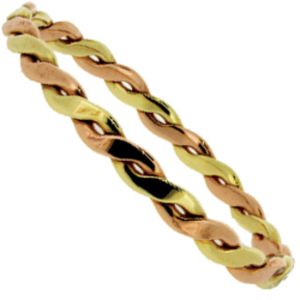 Pulsera de Metal Trenzada Tricolor al por Mayor, Brazalete Ondulado de Alambre Entrelazado de Tres Tonos para Joyería de Moda Unisex - Product Image 1