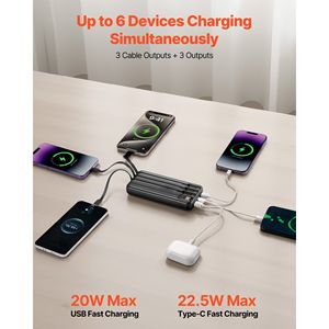 Batteria portatile 10000mAh Travel Pack 6 3 ricarica rapida USB tipo-C Micro-B ingresso Smart Display a LED caricabatterie Power Bank per iPhone - Product Image 2