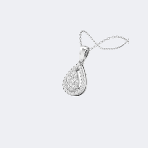 OBERON JEWELS Collar con Colgante de Lujo para Mujer, con Diamante Cultivado en Laboratorio de Corte Pera de 0.50CTW, Chapado en Oro de 10k, Certificado IGI, con Halo - Product Image 5