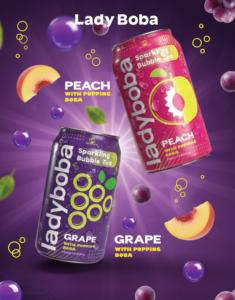 Bebida de Jugo Efervescente con Sabor a Durazno y Uva, Tipo Boba Tea, 310 ml, Agitar Antes de Beber - Product Image 5