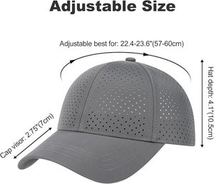 Gorra de Béisbol de Malla Gris de 6 Paneles, Transpirable, Ajustable, Unisex, para Verano, Estilo Casual, Visera Plana - Product Image 3