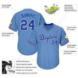 Maillot de baseball personnalisé de qualité supérieure, col en V, manches courtes, numéro de joueur personnalisé, vêtements de sport en gros - Product Image 4
