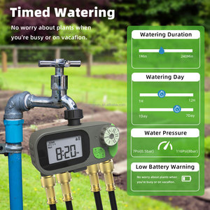 Fábrica Personalizar OEM Digital Mangueira Temporizador de água com impermeável Característica Verde + Cor Cinza 4 pilhas AA para Jardim Irrigação - Product Image 3