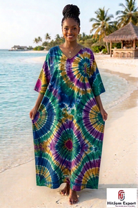 Custom Printed <b>Kaftan</b> Dress Women Loose Fit <b>Summer</b> Beach Wear Comfortable Fabric Wholesale Export Supply - Product Image 6