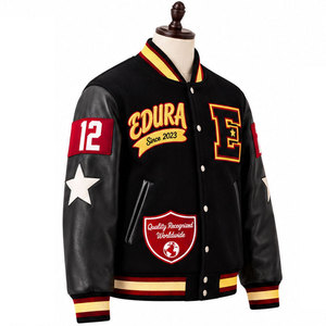 Chaqueta Varsity de Invierno Unisex con Bordado Vintage Personalizado ODM, Chaqueta de Béisbol Universitaria, 100% Lana, Transpirable, Estilo Urbano para Hombre - Product Image 5