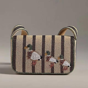 Sac personnalisé de luxe brodé à la main pour femmes, décorations de perles, motifs géométriques - Product Image 3