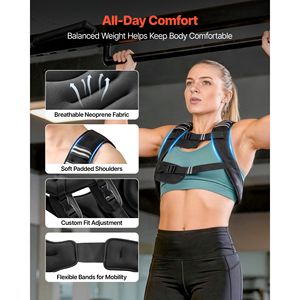 Gilet d'entraînement réglable 25 lb avec bande réfléchissante pour hommes et femmes, gilet lesté 30-20 kg pour entraînement de force - Product Image 3