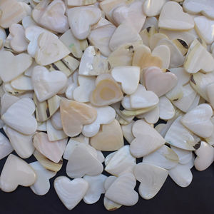แม่ของมุกหัวใจขายส่งสีขาวแกะซับรูปหัวใจพลอยหลวมแม่ของมุก Cabochon ขายส่งหัวใจหลังเบี้ย - Product Image 1