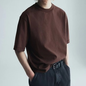 Brown t shirt Men Blank Cotton T shirt Oversized <b>Drop</b> Shoulder Design T-shirt Custom Quality casual street wear t Shirts - Product Image 1