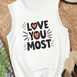 Heart LOVE YOU MOST <b>Women's</b> casual <b>vest</b> - Product Image 2