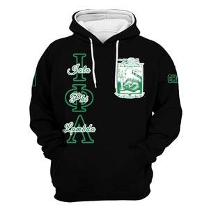 Sweat-shirt à capuche Iota Phi Lambda Sorority noir et vert émeraude, personnalisé avec l'année du chapitre, coupe classique pour femme - Product Image 5