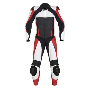 Men's Custom One-Piece Leather Racing Motorcycle Suit with <b>Knee</b> Track Protective Gear for Summer Riding Waterproof Features - Product Image 1