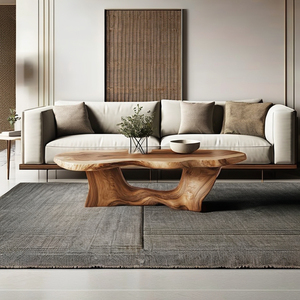 Mesa de Centro de Madera con Borde Natural, Escultural, Hecha a Mano, Decoración Japandi Wabi-Sabi, Venta al Por Mayor - Product Image 4