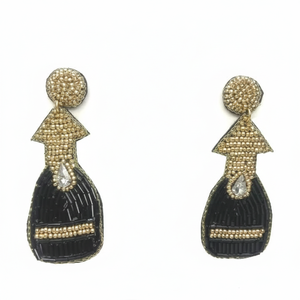 Boucles d'oreilles pendantes brodées à la main avec perles, très tendance, pour demoiselles d'honneur, soirées cocktails, cadeaux festifs, et clous d'oreilles tendance - Product Image 1