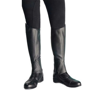 Equestrian Horse Riding <b>Half</b> <b>Chaps</b> Unisex Men Women Adult Outdoor Protective Genuine Leather Zipper Closure Gaiters - Product Image 2
