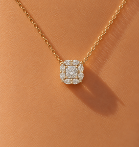 Pendentif Diamant de laboratoire taille coussin en or massif 14K 18K avec halo et accent poire 1.60CT DEF VVS, Pendentif Anniversaire, Vente en gros - Product Image 3