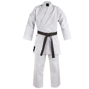 Uniforme de Karate 100% Algodón para Adultos Unisex, Duradero, Corte Regular, Teñido Liso, Disponible en Blanco y Negro con Cinturón - Product Image 1