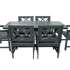Modern Eco-Friendly Waterproof <b>Pine</b> Wood Dining Chair Outdoor Set - Product Image 5